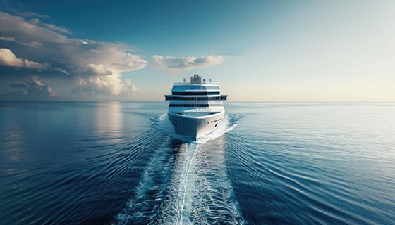航行在蓝色海洋上的游轮图片素材(JPG)