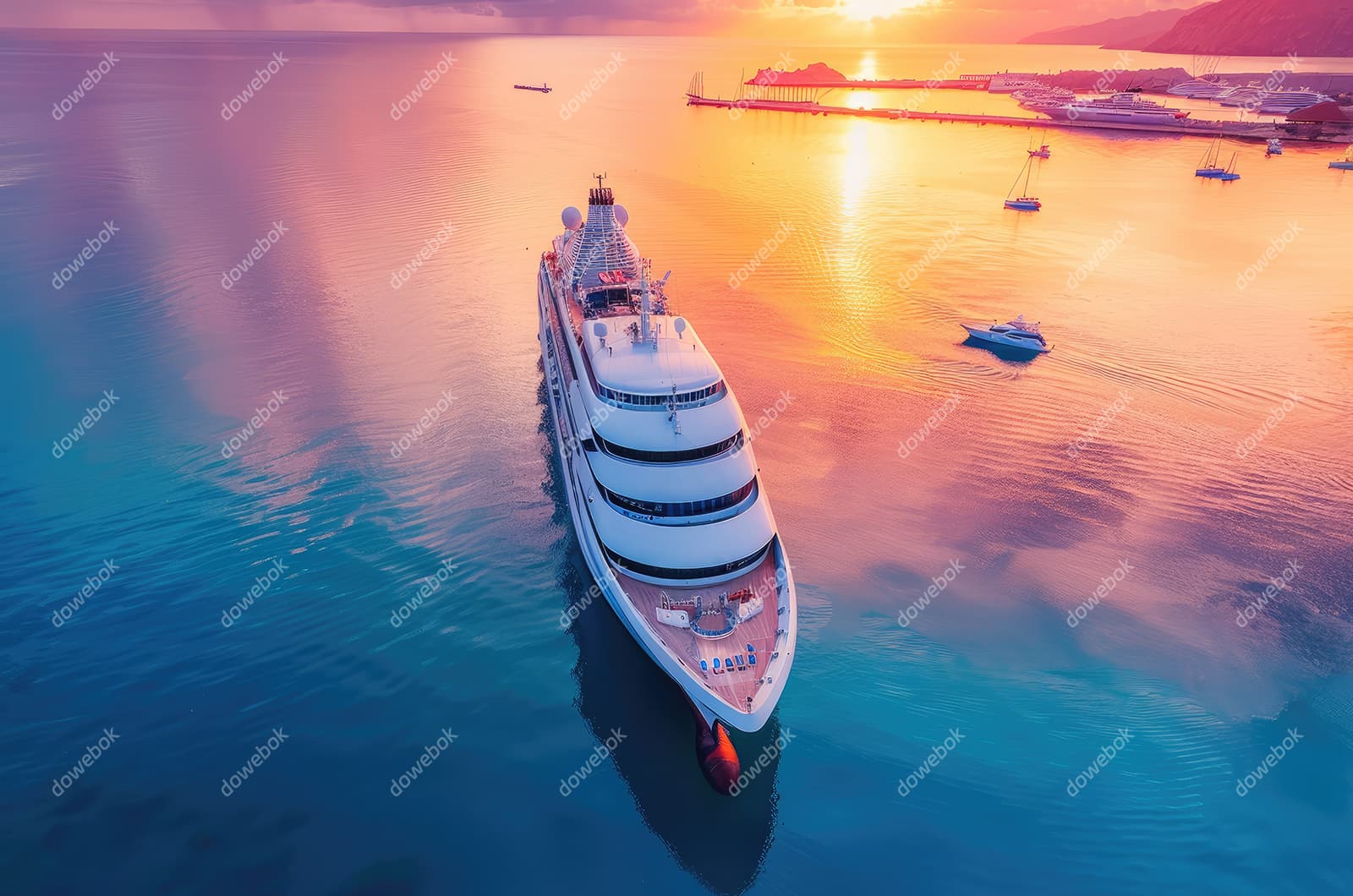 停泊在海洋上的游轮图片素材(JPG)