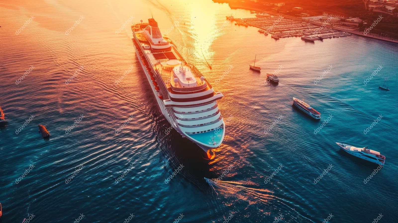 停泊在港口的大型豪华游轮图片素材(JPG)