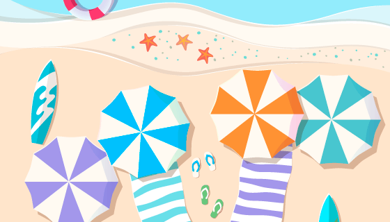 俯视海滩背景矢量素材(EPS/AI)