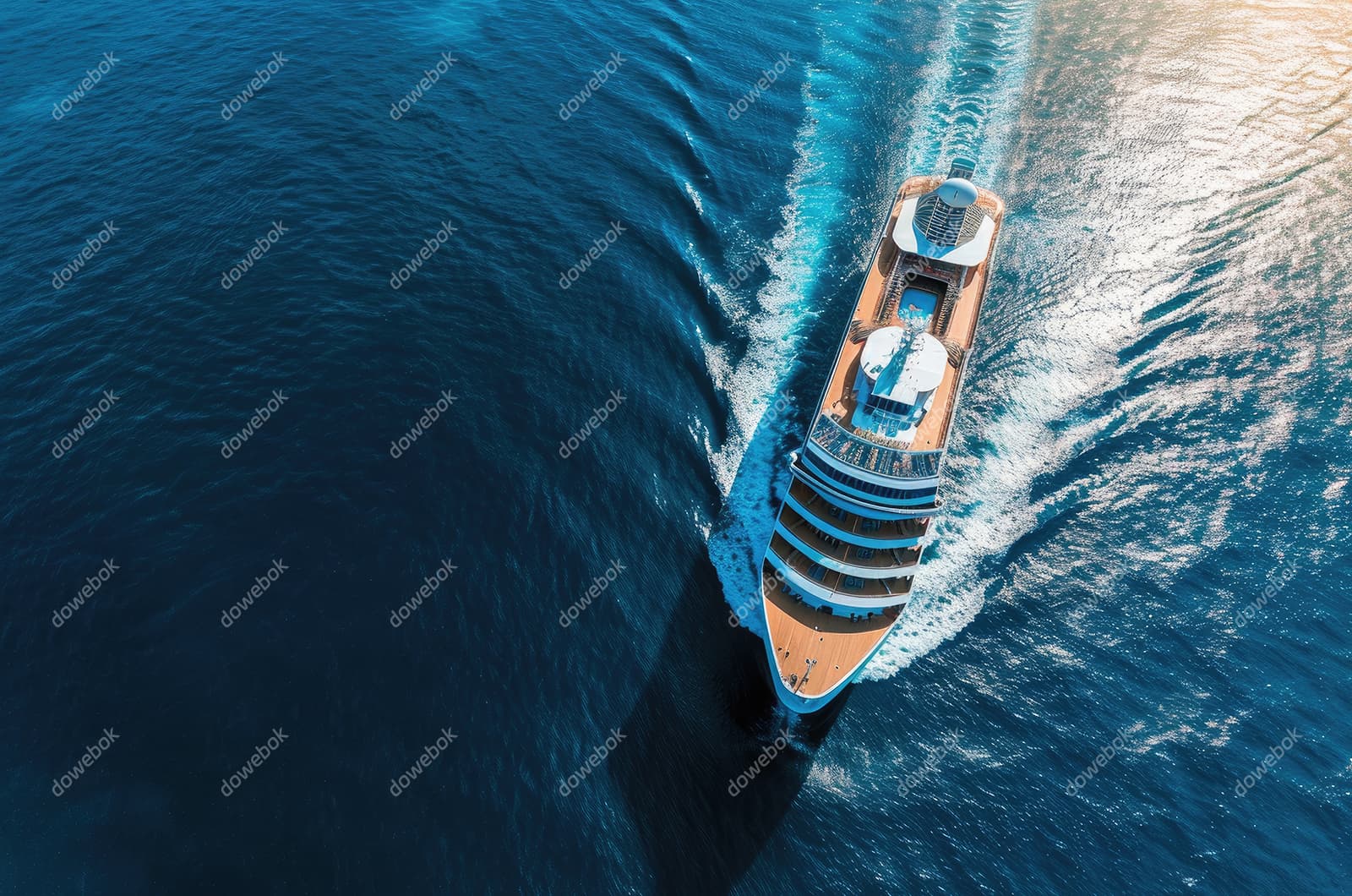 航行在蔚蓝大海上的大型游轮图片素材(JPG)