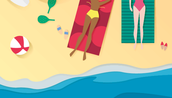 俯视海滩背景矢量素材(EPS/AI)