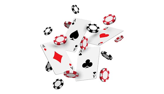 四张扑克A和筹码矢量素材(EPS)