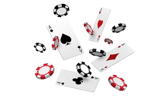 四张扑克A和筹码矢量素材(EPS)