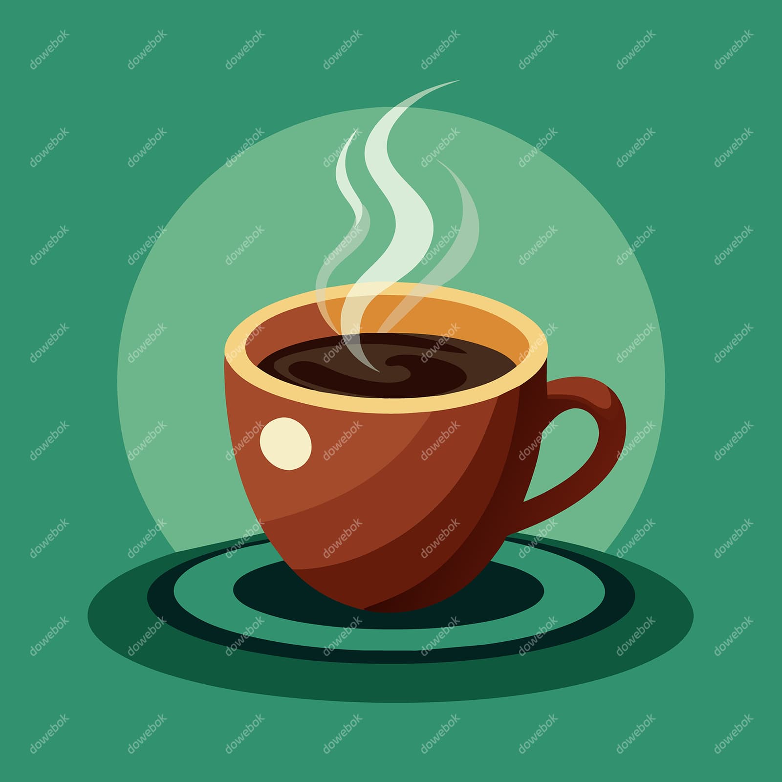 扁平风格冒着热气的咖啡矢量素材(EPS)