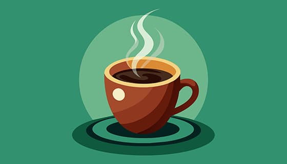 扁平风格冒着热气的咖啡矢量素材(EPS)