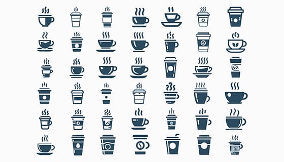 42个咖啡图标矢量素材(EPS)