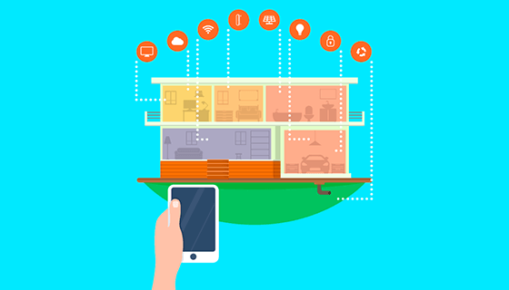 扁平风格智能家居矢量素材(EPS/AI/PNG)