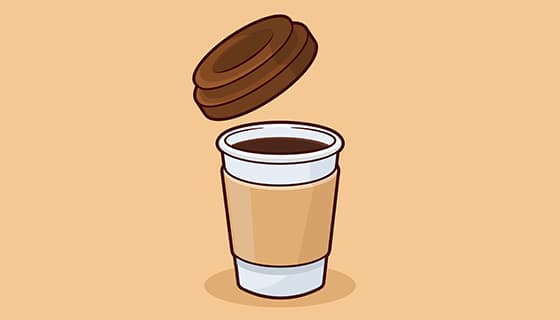 手绘风格的纸杯咖啡矢量素材(EPS)