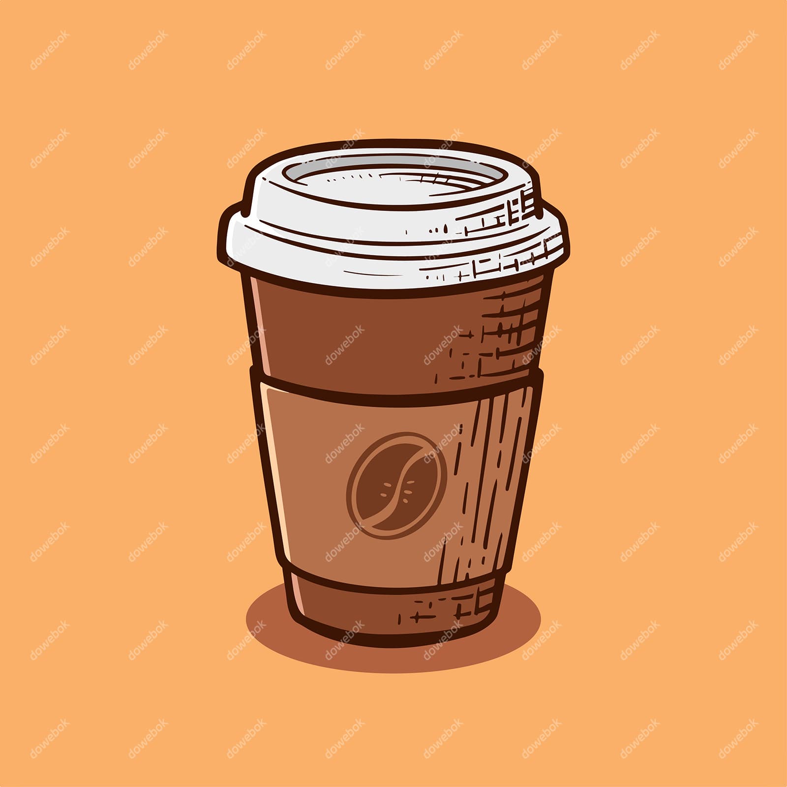 手绘风格的纸杯咖啡矢量素材(EPS)