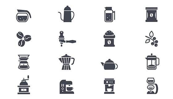 16个关于咖啡的图标矢量素材(EPS)