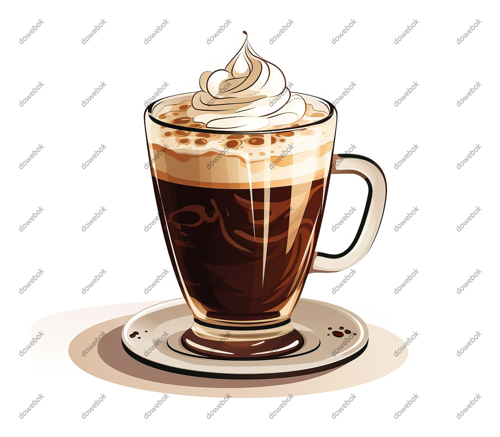 加奶的美味咖啡矢量素材(EPS)