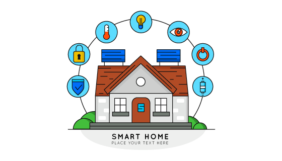 扁平风格智能家居矢量素材(EPS/AI/PNG)
