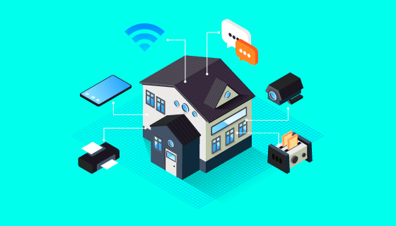 扁平风格智能家居矢量素材(EPS/AI/PNG)