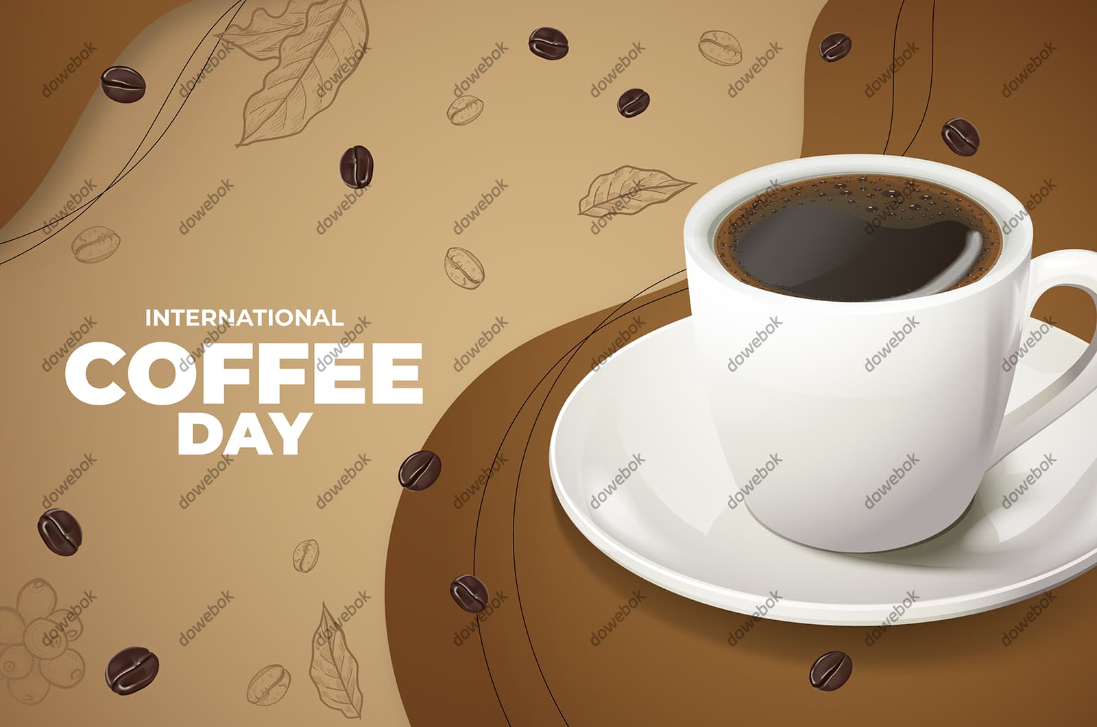 美味的咖啡设计国际咖啡日矢量素材(AI/EPS)