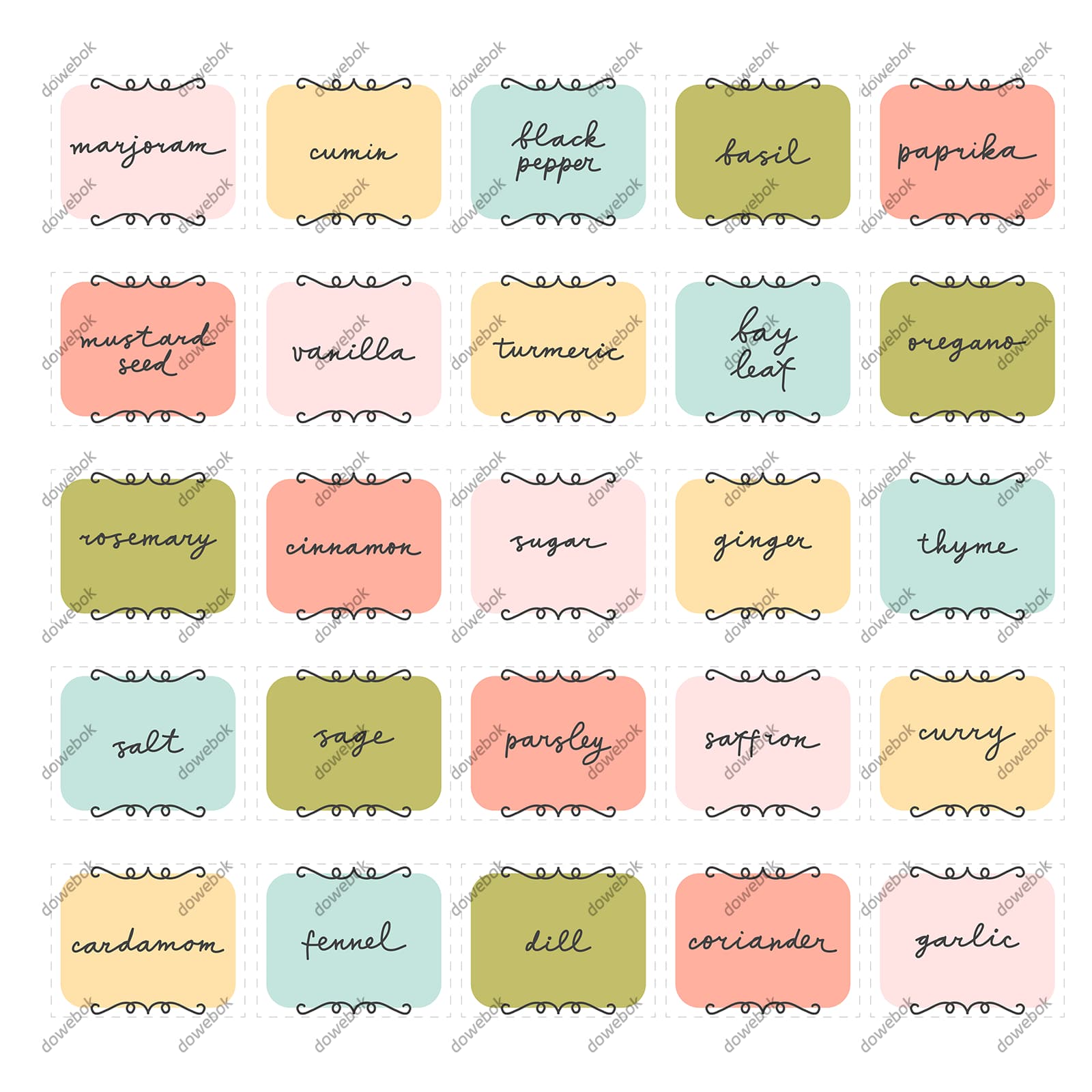 25个不同颜色的便签贴纸矢量素材(EPS)