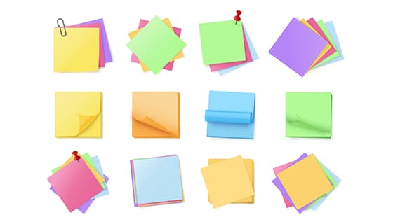12个逼真的多彩便签矢量素材(EPS)