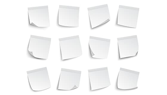 12个逼真的白色便签矢量素材(EPS)
