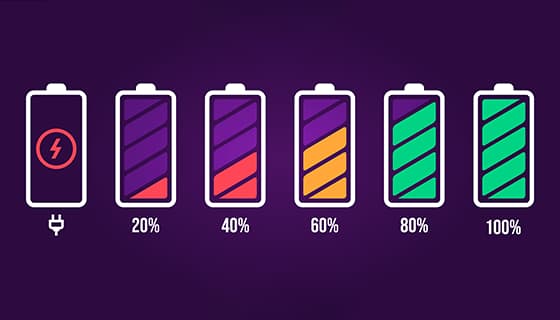 充电和不同电量的图标矢量素材(EPS)