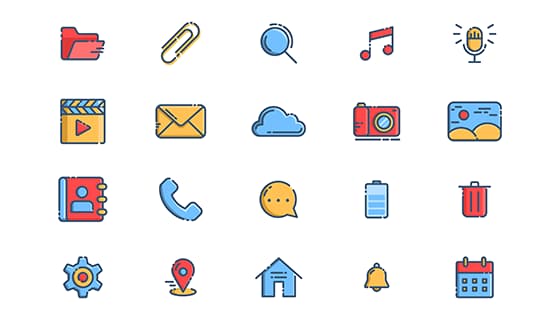 20个智能手机图标矢量素材(EPS)