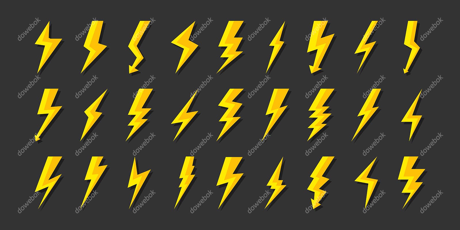 27个不同样式的闪电图标矢量素材(EPS)