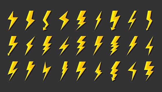 27个不同样式的闪电图标矢量素材(EPS)