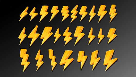 26个不同样式的闪电图标矢量素材(EPS)