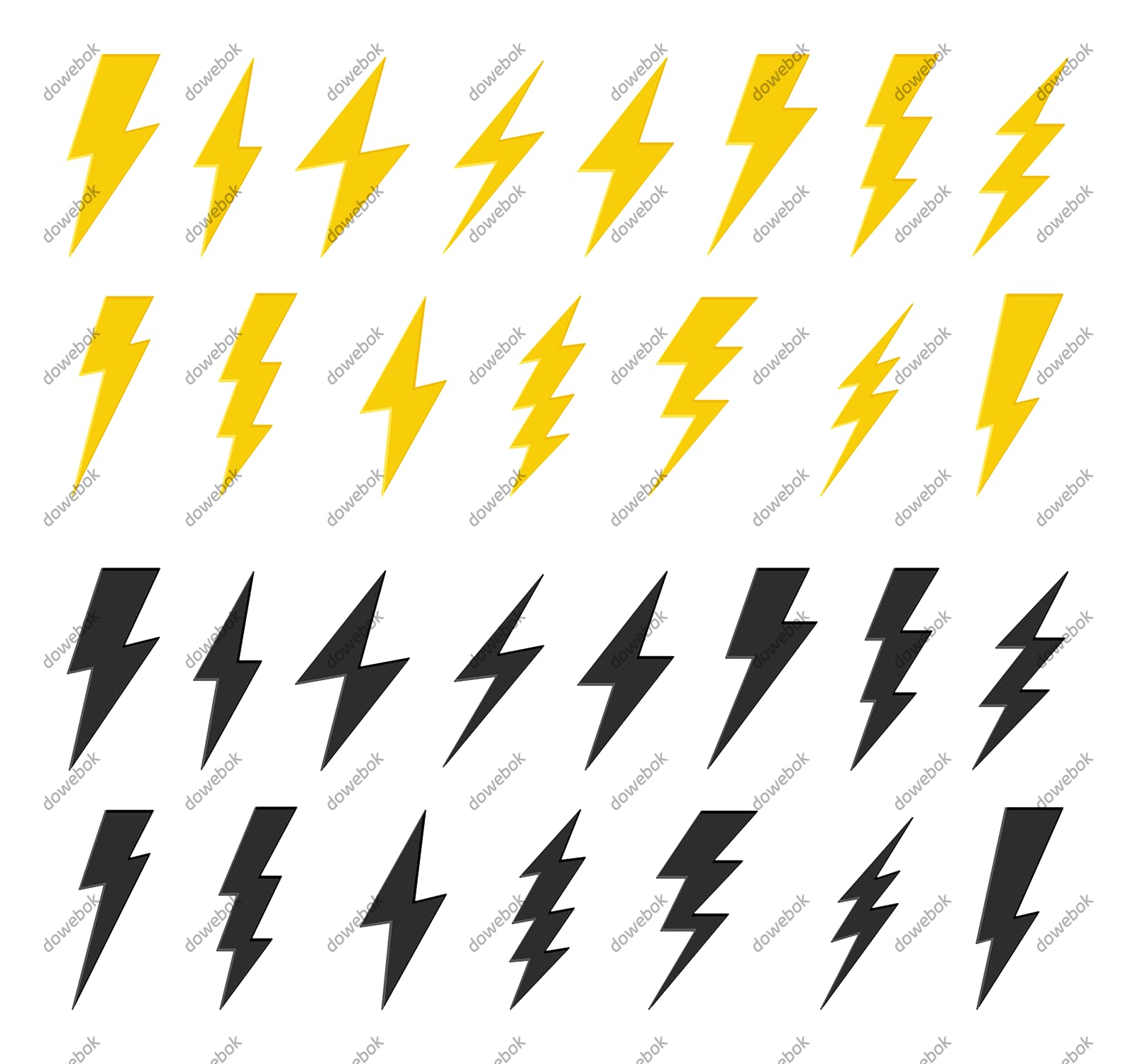 扁平风格的闪电图标矢量素材(EPS)