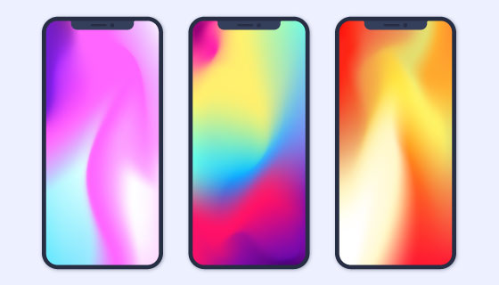 渐变壁纸的iPhone X矢量素材(EPS/AI/PNG)