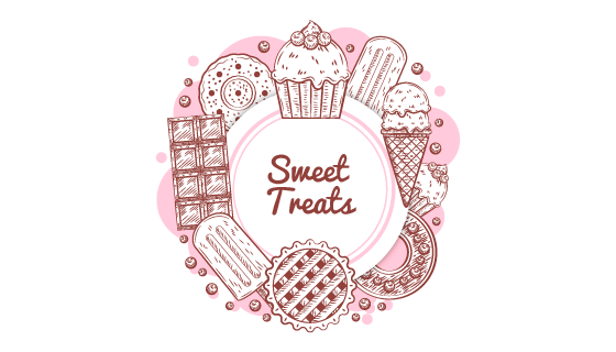 手绘风格美味食物矢量素材(EPS/AI/PNG)