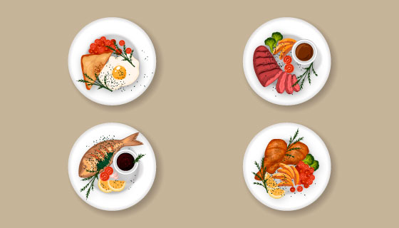 美味菜肴矢量素材(EPS/AI/PNG)