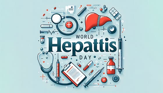 医疗工具和肝脏设计世界肝炎日图片素材(JPG)