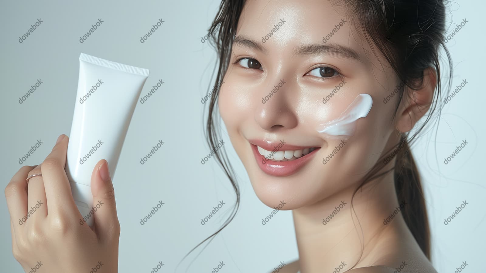 涂防晒霜的女子图片素材(JPG)