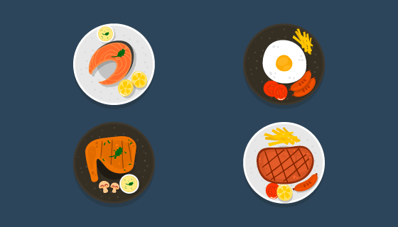 美味菜肴矢量素材(EPS/AI/PNG)