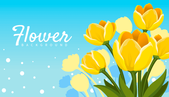 漂亮黄色花卉矢量素材(EPS/AI)