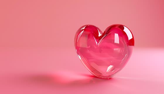 晶莹剔透的红色爱心背景/壁纸图片素材(JPG)