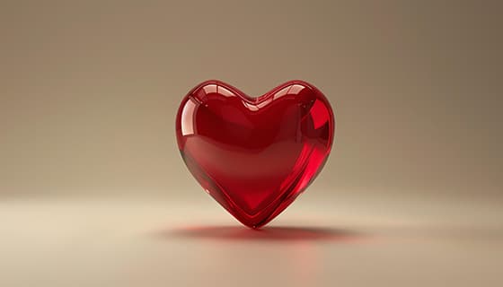 晶莹剔透的立体红色爱心背景/壁纸图片素材(JPG)