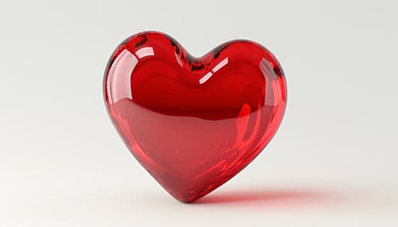 晶莹剔透的立体红色爱心背景/壁纸图片素材(JPG)