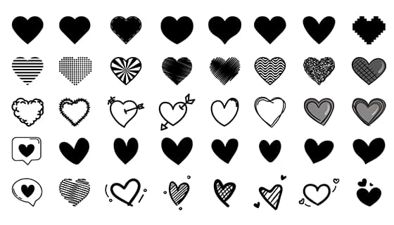 65个爱心图标矢量素材(EPS)