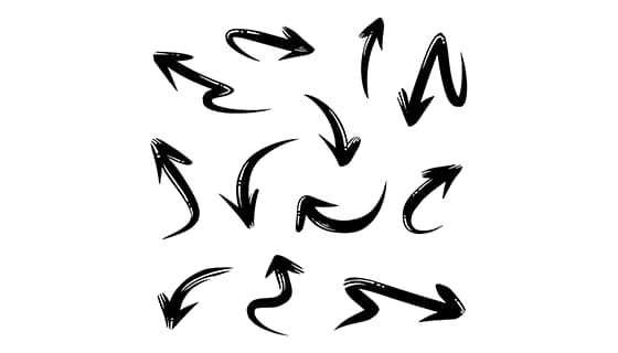 手绘涂鸦风格的箭头矢量素材(EPS)