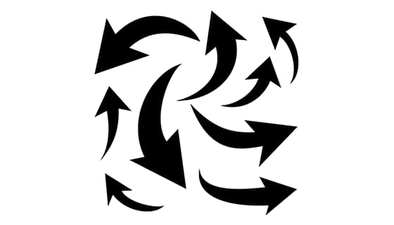 不同大小和方向的黑色箭头矢量素材(EPS)