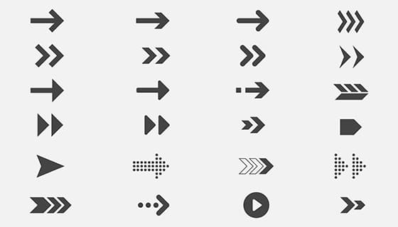 24个不同样式的箭头矢量素材(EPS)