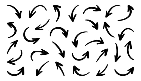 手绘风格的黑色箭头矢量素材(EPS)