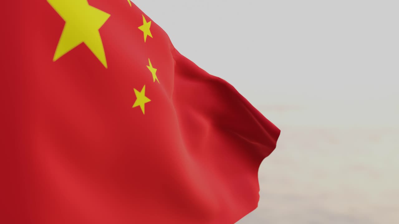 迎风飘扬的五星红旗