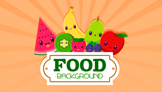 卡通水果背景矢量素材(EPS/AI/PNG)