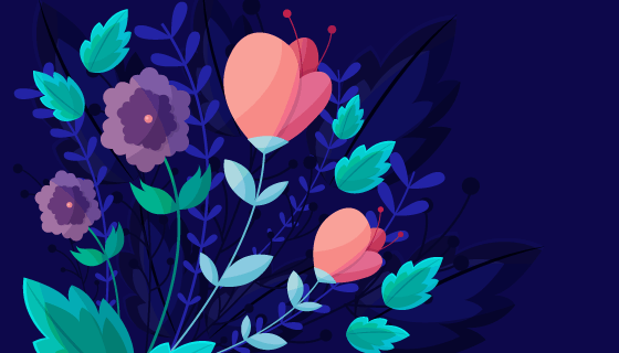 漂亮的鲜花背景矢量素材(EPS/AI)