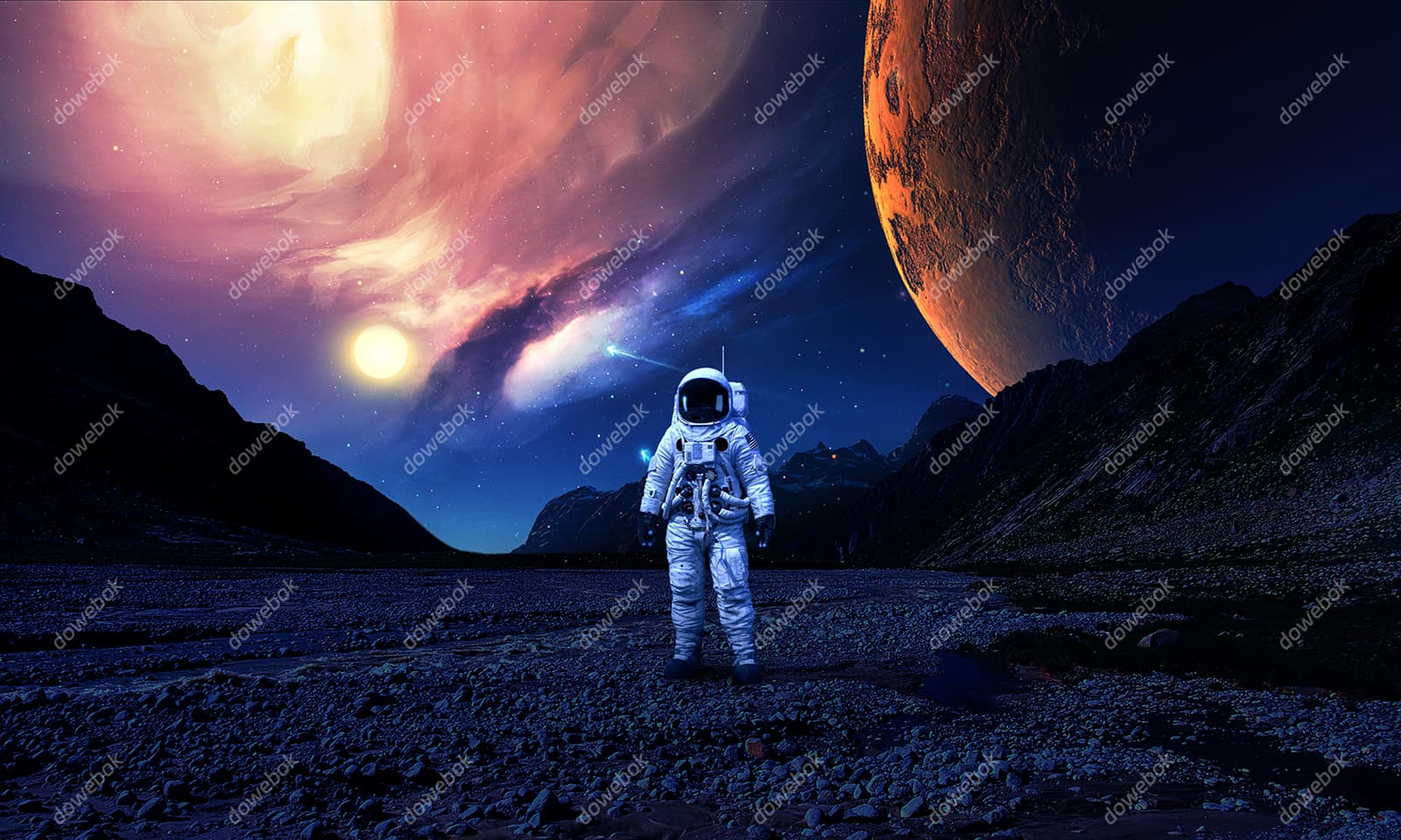 在外星球上的宇航员图片素材(JPG)