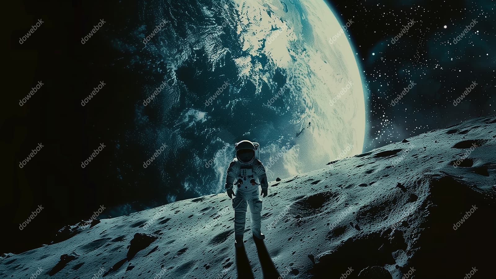 站在月球上的宇航员图片素材(JPG)