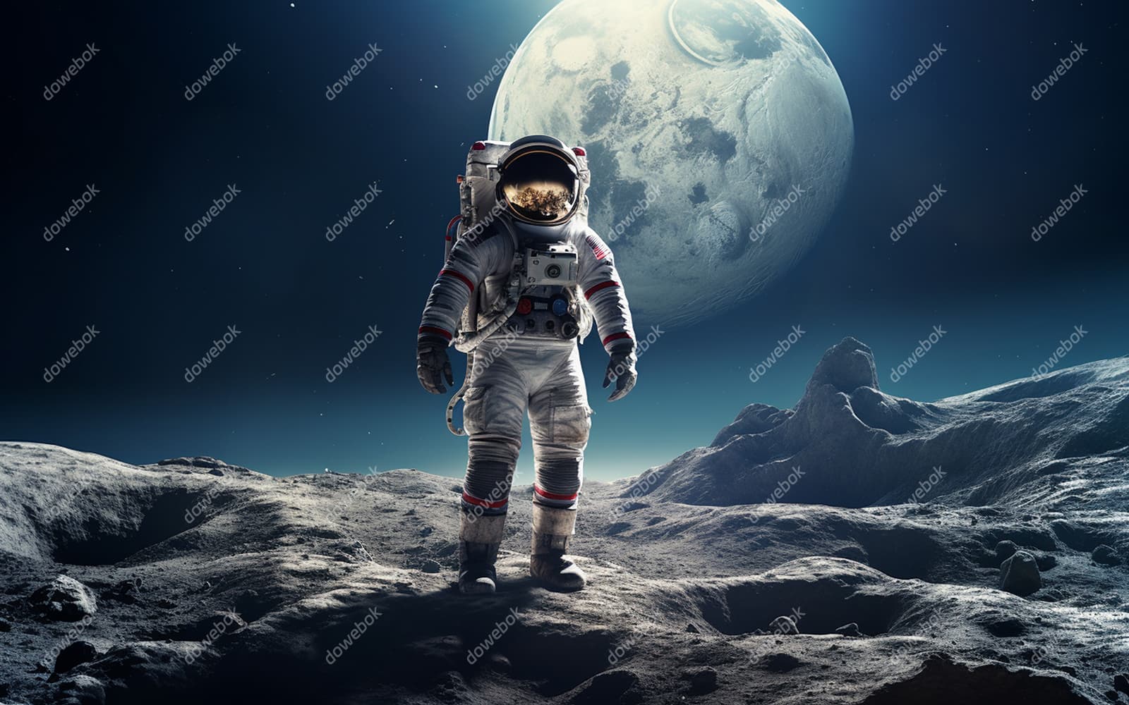 站在月球上的宇航员图片素材(JPG)