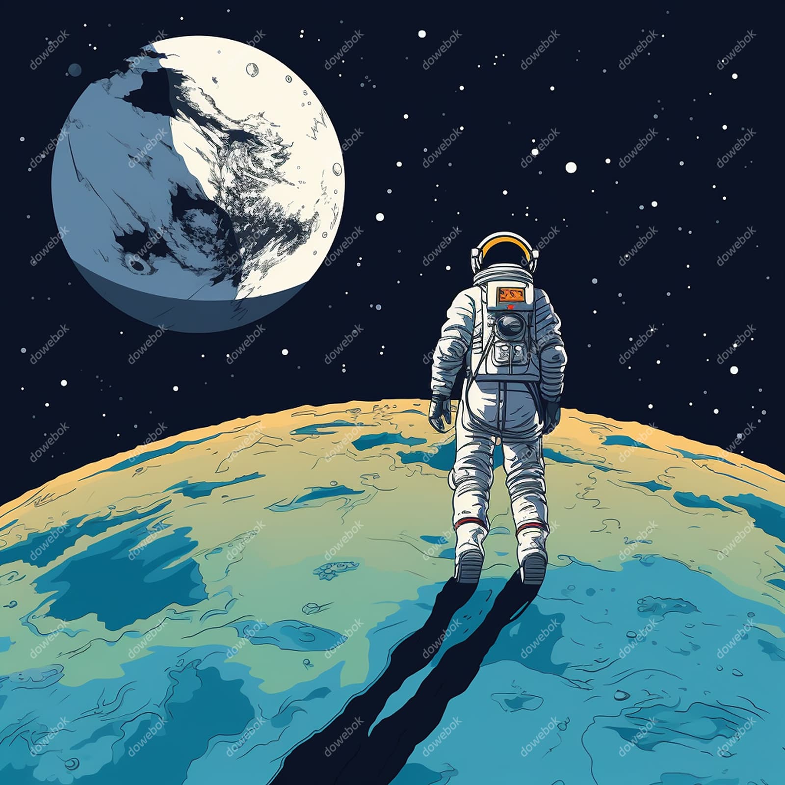 到达外星球的宇航员图片素材(JPG)